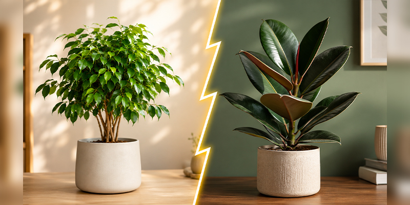 ficus plants vs rubber plants