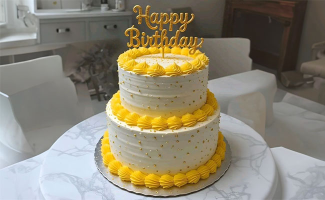 Two-Tier Pineapple Cake
