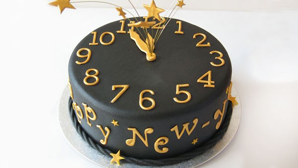  New Year Celebration by Cutting Cake at Midnight
