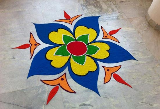 Diwali Rangoli designed with colours Diwali Rangoli designed with colours