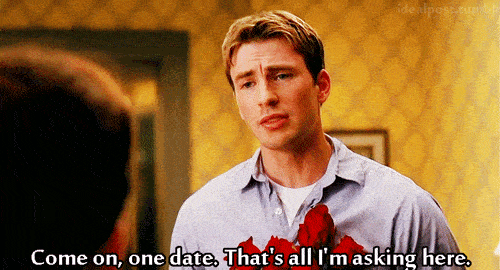 A boy desperately proposing for a date to a girl A boy desperately proposing for a date to a girl