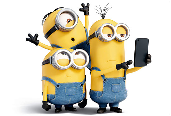 Minion representing a selfie obsessed friend and his / her facial impressions Minion representing a selfie obsessed friend and his / her facial impressions