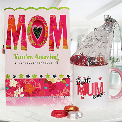 Amazing Mother - Combo of a greeting card & coffee mug as Mother's Day gift