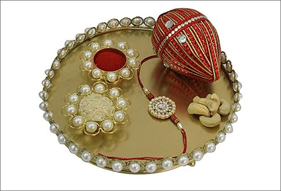 Ceramic decorative Rakhi thali Ceramic decorative Rakhi thali