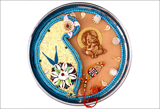 Pista decorated Rakhi thali Pista decorated Rakhi thali