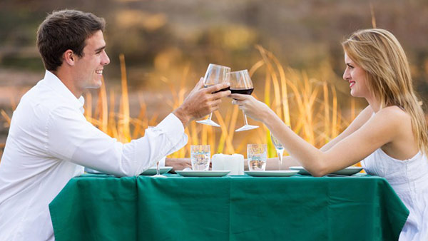A beautiful couple enjoying the moment on date