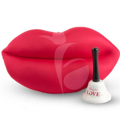 A Lip-shaped Cushion Accompanied With A Love Bell