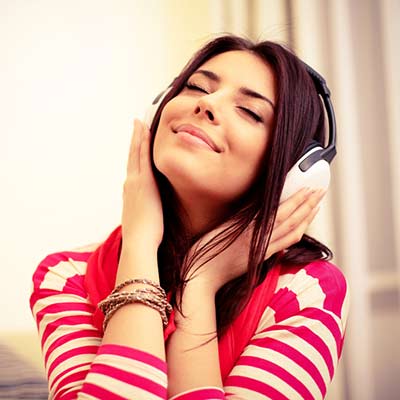 A women listening playlist of her favorite songs